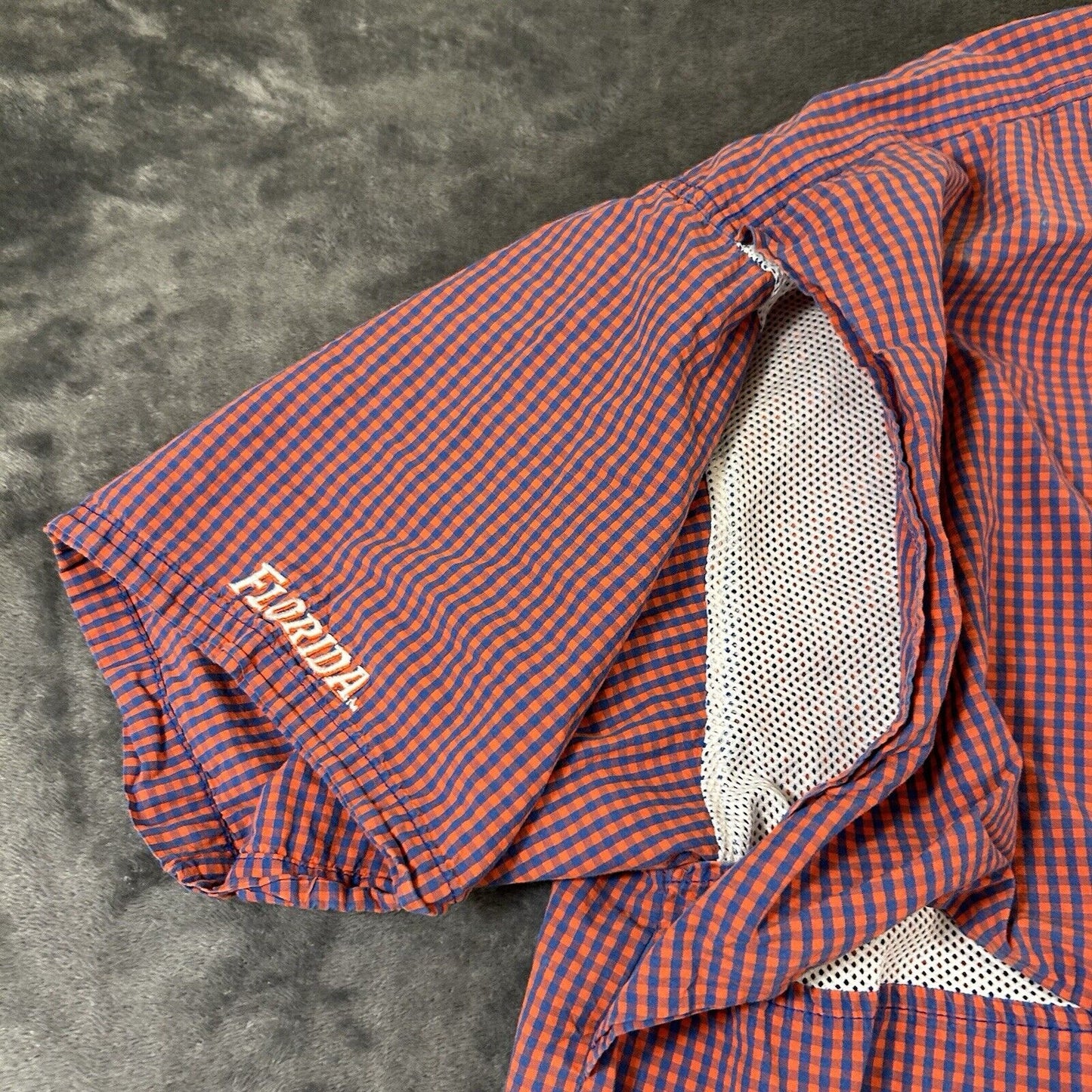 Columbia Florida Gators Shirt Mens Extra Large Orange Blue Check Super Bonehead