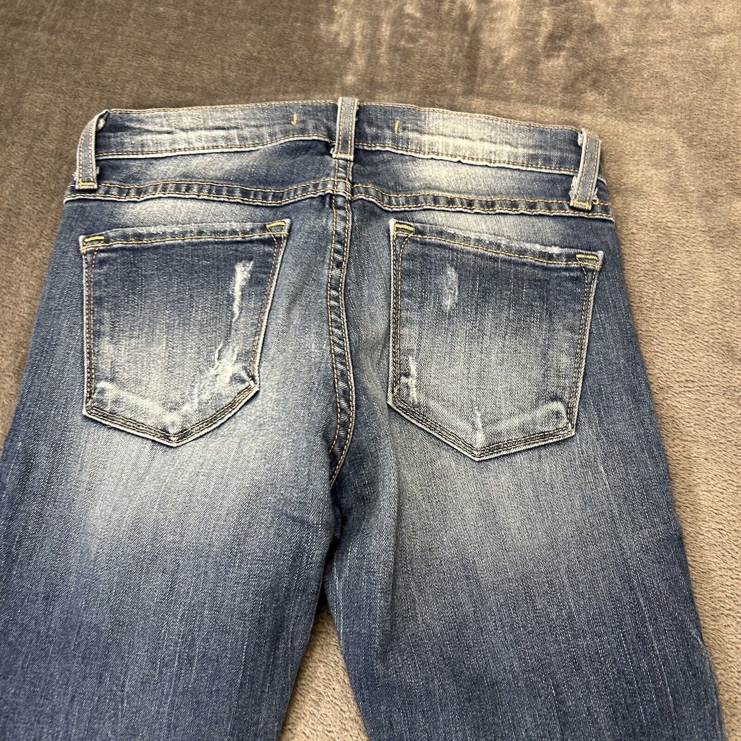 Flying Monkey Jeans Womens 25x32" Blue Low Rise Skinny Denim Pants Stretch