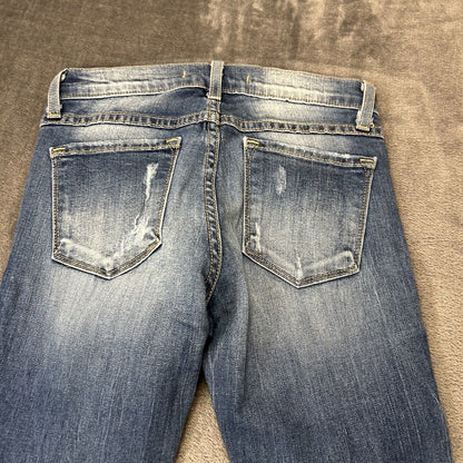 Flying Monkey Jeans Womens 25x32" Blue Low Rise Skinny Denim Pants Stretch