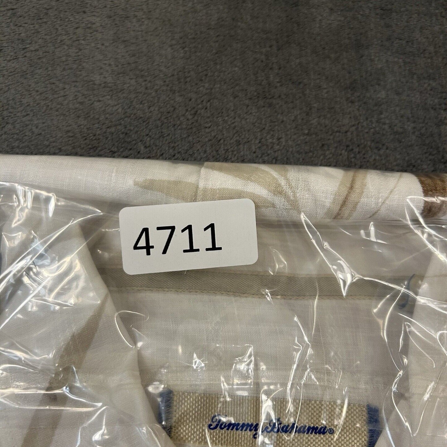 Tommy Bahama Shirt Mens Extra Large White Brown Floral Button Up Linen Hawaiian