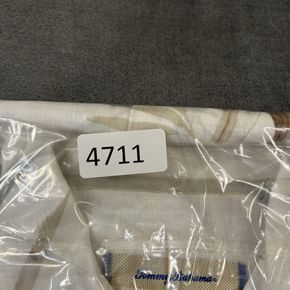 Tommy Bahama Shirt Mens Extra Large White Brown Floral Button Up Linen Hawaiian