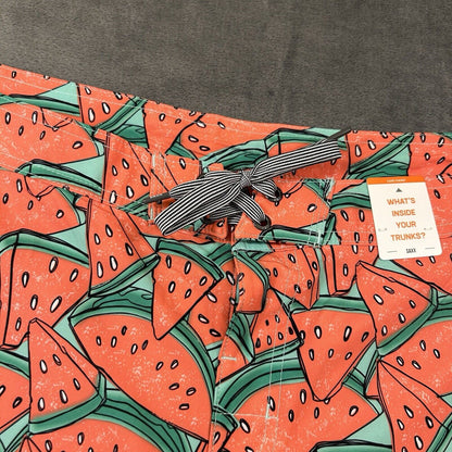 SAXX Betawave 2N1 Board Shorts Men 38" Red Watermelon AOP Drawstring Swim NEW