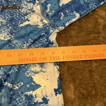 Cabelas Guidewear Shirt Men Medium Blue Camo Long Sleeve Casual Outdoor Athletic