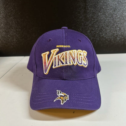 Minnesota Vikings Hat Cap Mens Strapback Purple Yellow Reebok NFL Football Y2K