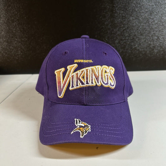 Minnesota Vikings Hat Cap Mens Strapback Purple Yellow Reebok NFL Football Y2K