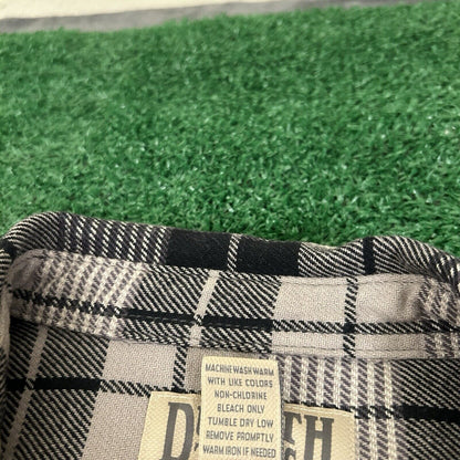Duluth Trading Shacket Mens XXL 2XL Black Gray Plaid Button Up Outdoor Shirt