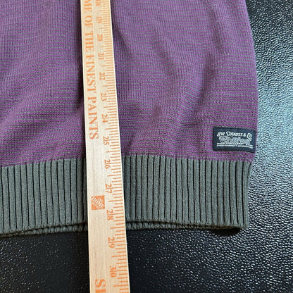 Levis Microstripe Crewneck Sweater Mens Medium Purple Green Sweatshirt NEW