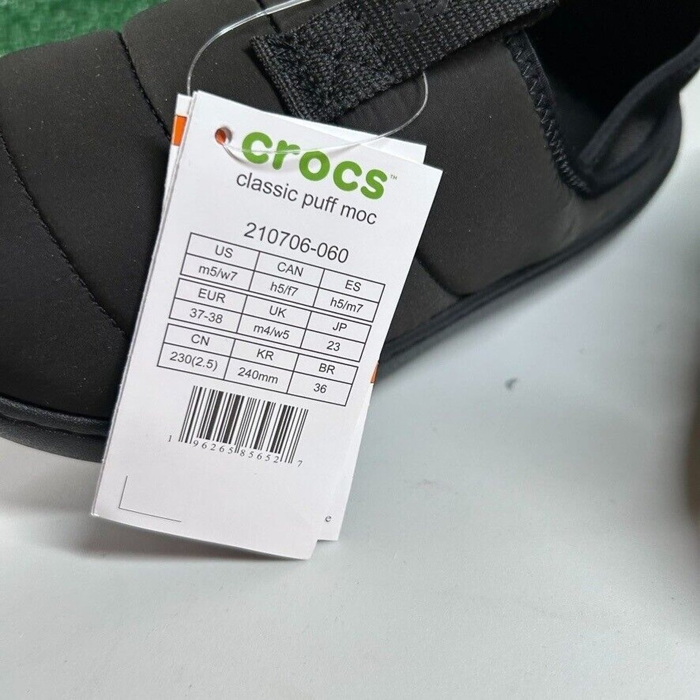 Crocs Classic Puff Mocs Black Slip On Casual Comfort Shoes Lined Womens 7 New
