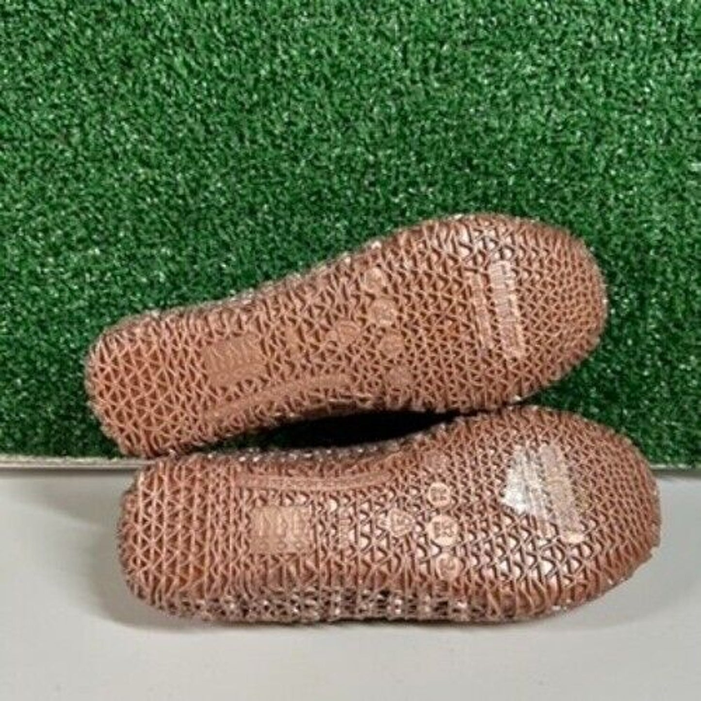 Mini Melissa Campana Glitter Ballet Flats Sparkle Shoes Rose Gold Kids Size 3Y