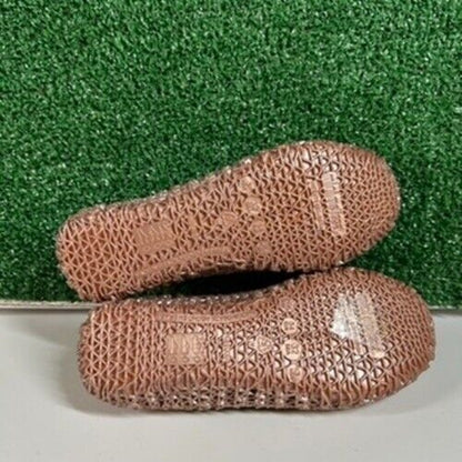 Mini Melissa Campana Glitter Ballet Flats Sparkle Shoes Rose Gold Kids Size 3Y
