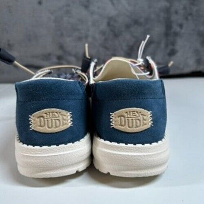 Hey Dude Wendy Winter Sweater Slip On Loafers Casual Shoes Blue Womens 8 New