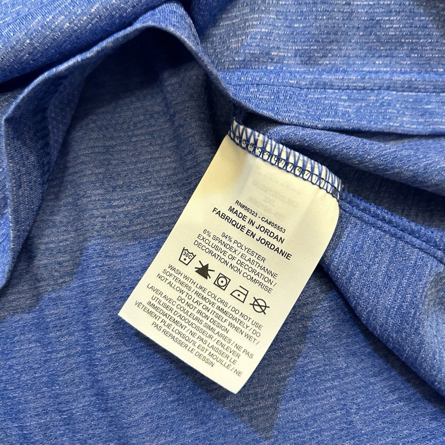 Nike Running Shirt Mens XXL 2XL Blue Black Swoosh Short Sleeve Dri-Fit Athletic