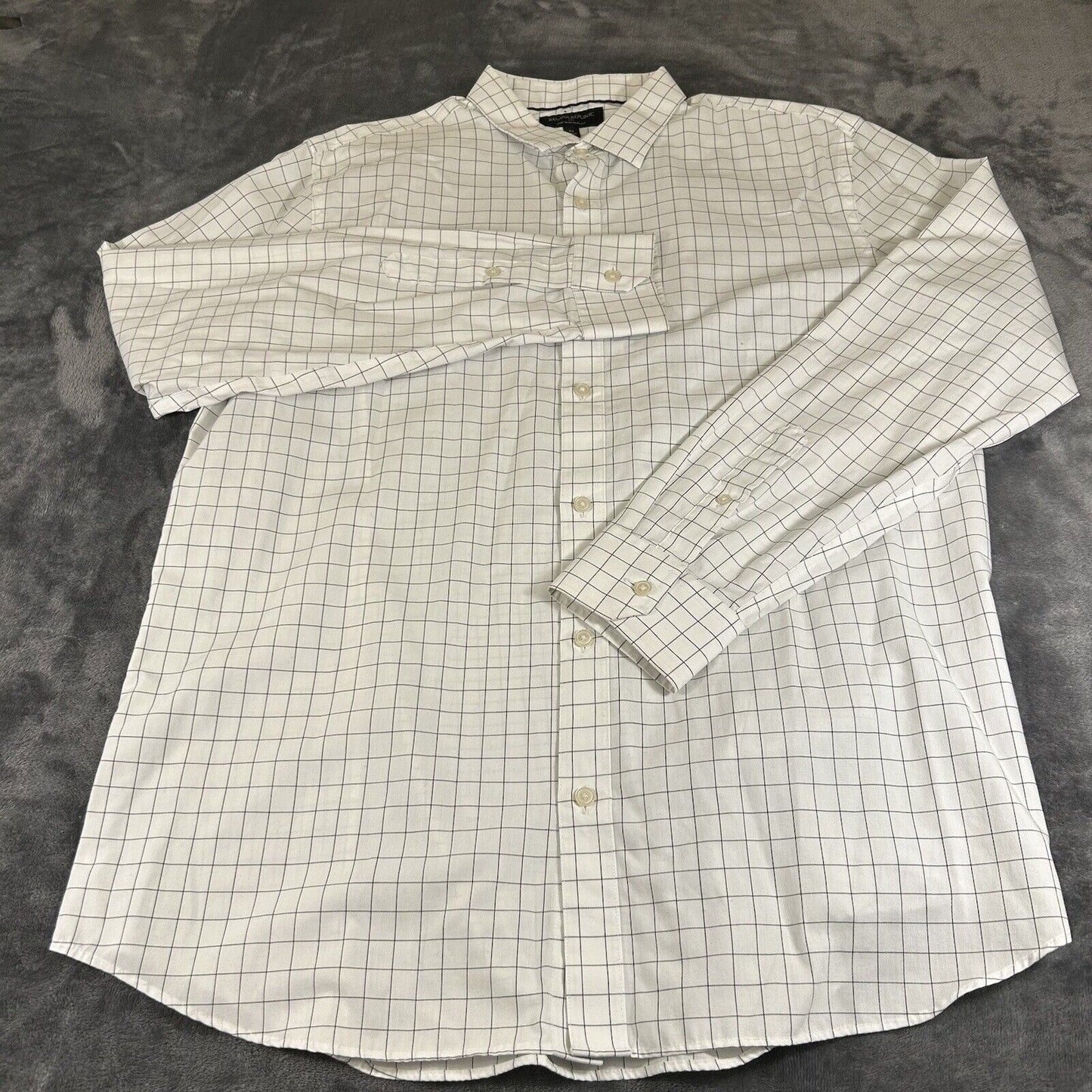 Banana Republic Shirt Mens Extra Large White Black Button Up Long Sleeve Slim