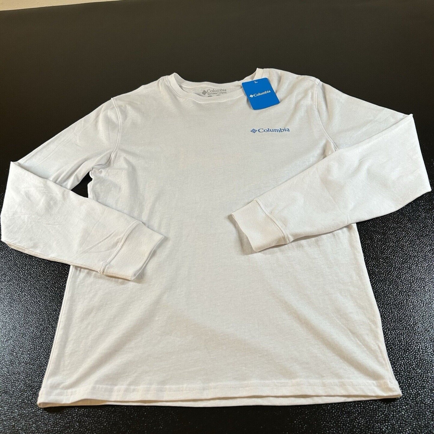 Columbia Shirt Mens Small White Long Sleeve Car Outdoor Graphic Tee Casual New