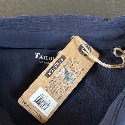 Tailor Vintage Polo Shirt Mens XXL 2XL Navy Stretch Preppy Golf Long Sleeve New