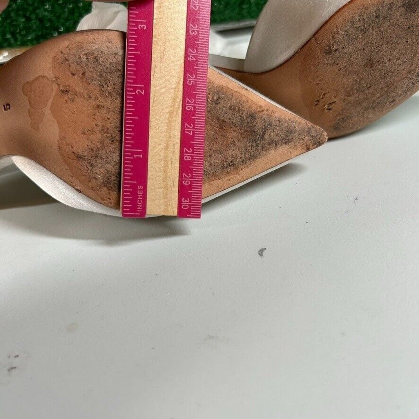 Badgley Mischka Women's Blaze Ankle Wrap Evening Pumps White Satin Size 5