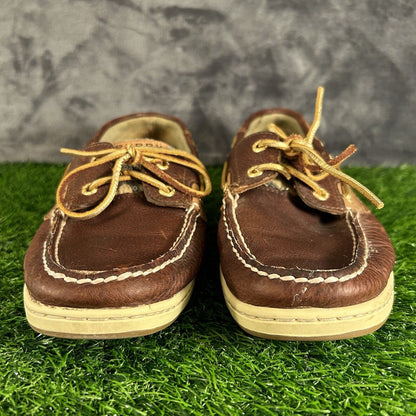 Sperry Top Sider Loafer Womens 9.5 M Brown Leather Boat Shoes Casual Outdoor