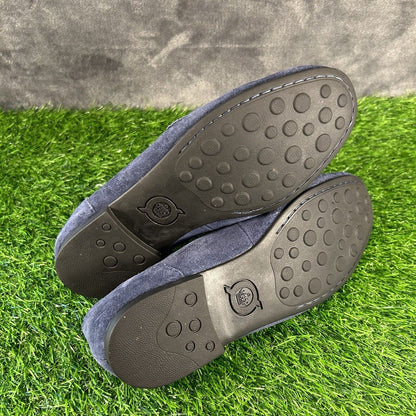 Born Malena Loafer Womens 6.5 M Blue Suede Leather Shoes Slip On Casual Comfort