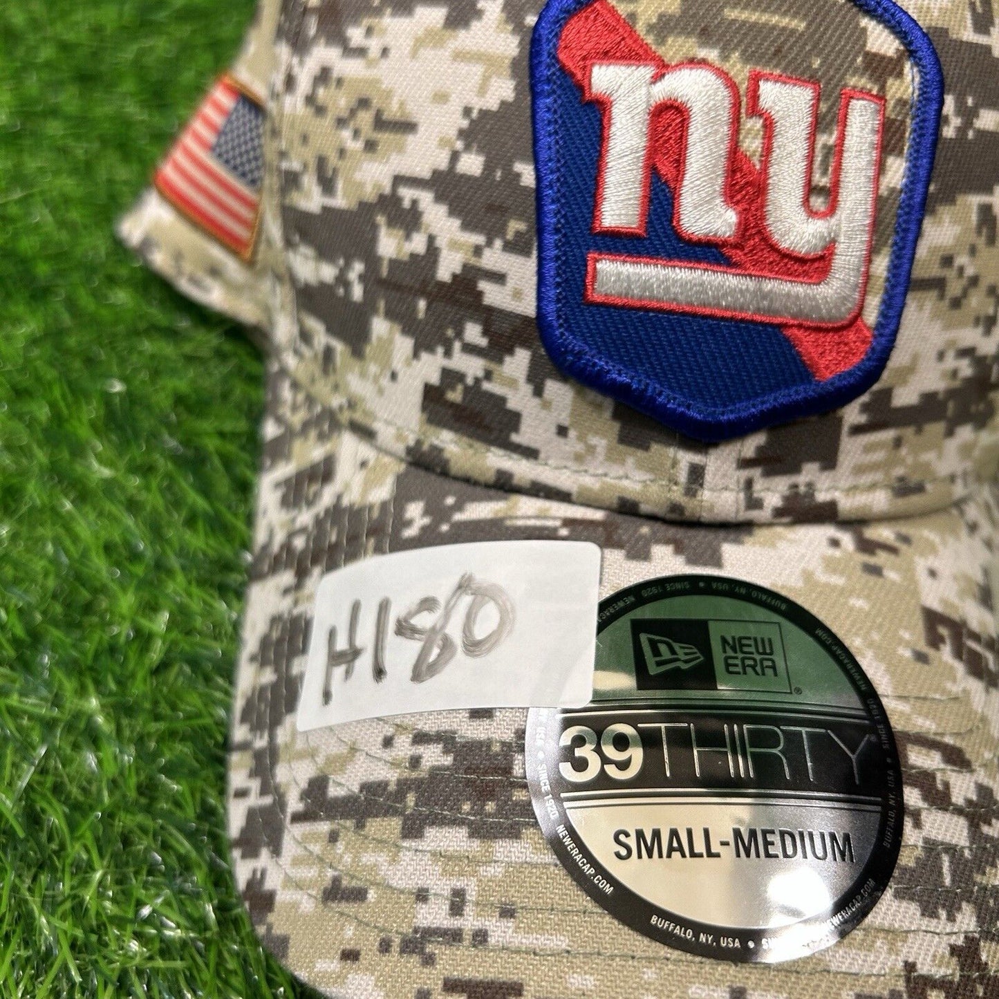 New York Giants Hat Cap Mens Small Medium Green Brown Camo Salute To Service NEW