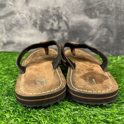 Clarks Fenner Nerice Sandals Womens 10 M Brown Leather Flip Flops Casual Comfort