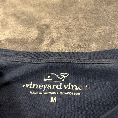 Vineyard Vines Shirt Mens Medium Blue White Long Sleeve Graphic Tee Casual