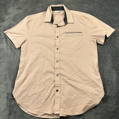 GBG Los Angeles Shirt Mens Medium Salmon Button Up Short Sleeve Casual Work