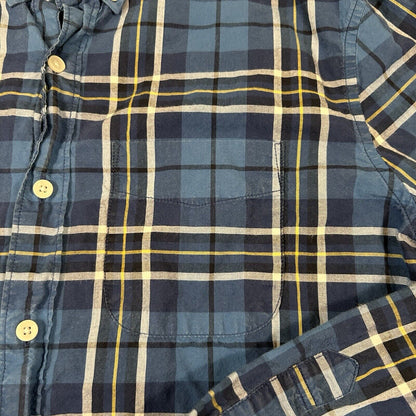 American Eagle Shirt Mens Medium Blue White Plaid Button Up Long Sleeve Outdoor