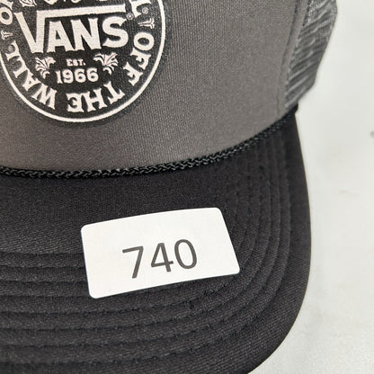 Vans Trucker Hat Cap Snapback Gray Black Foam Skater Y2K Otto Adjustable Mens