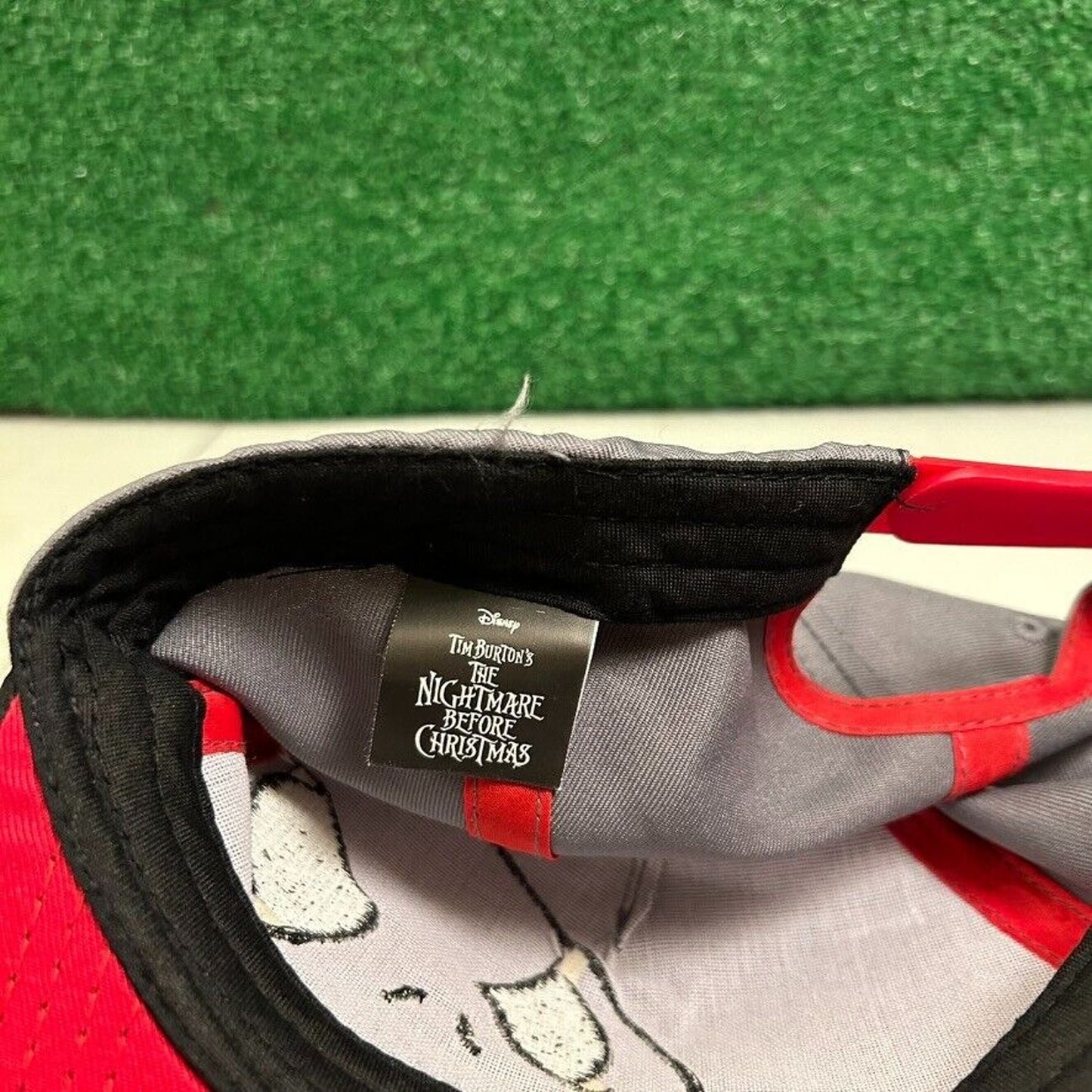 Disney Nightmare Before Christmas Hat Cap Mens Snapback Gray Black Skeleton