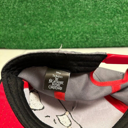 Disney Nightmare Before Christmas Hat Cap Mens Snapback Gray Black Skeleton