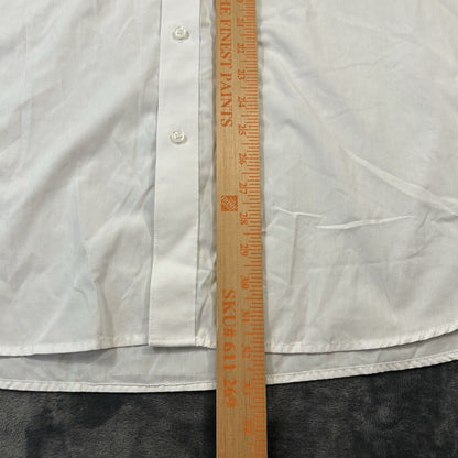 Giovanni Uomo Dress Shirt Mens 18.5 34/35 White Button Up Long Sleeve Formal