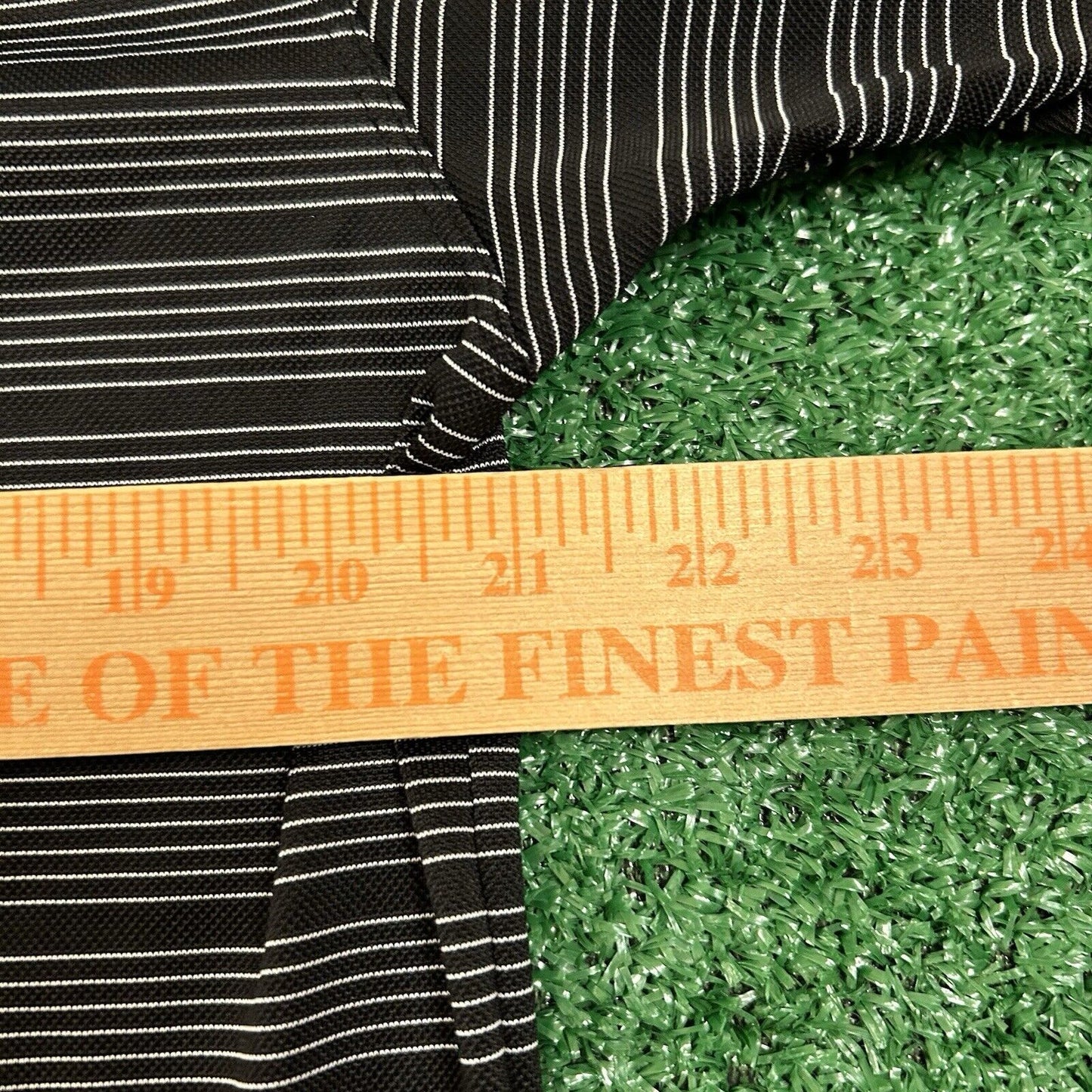 Nike Golf Polo Shirt Mens Medium Black White Striped Short Sleeve Dri-fit Preppy