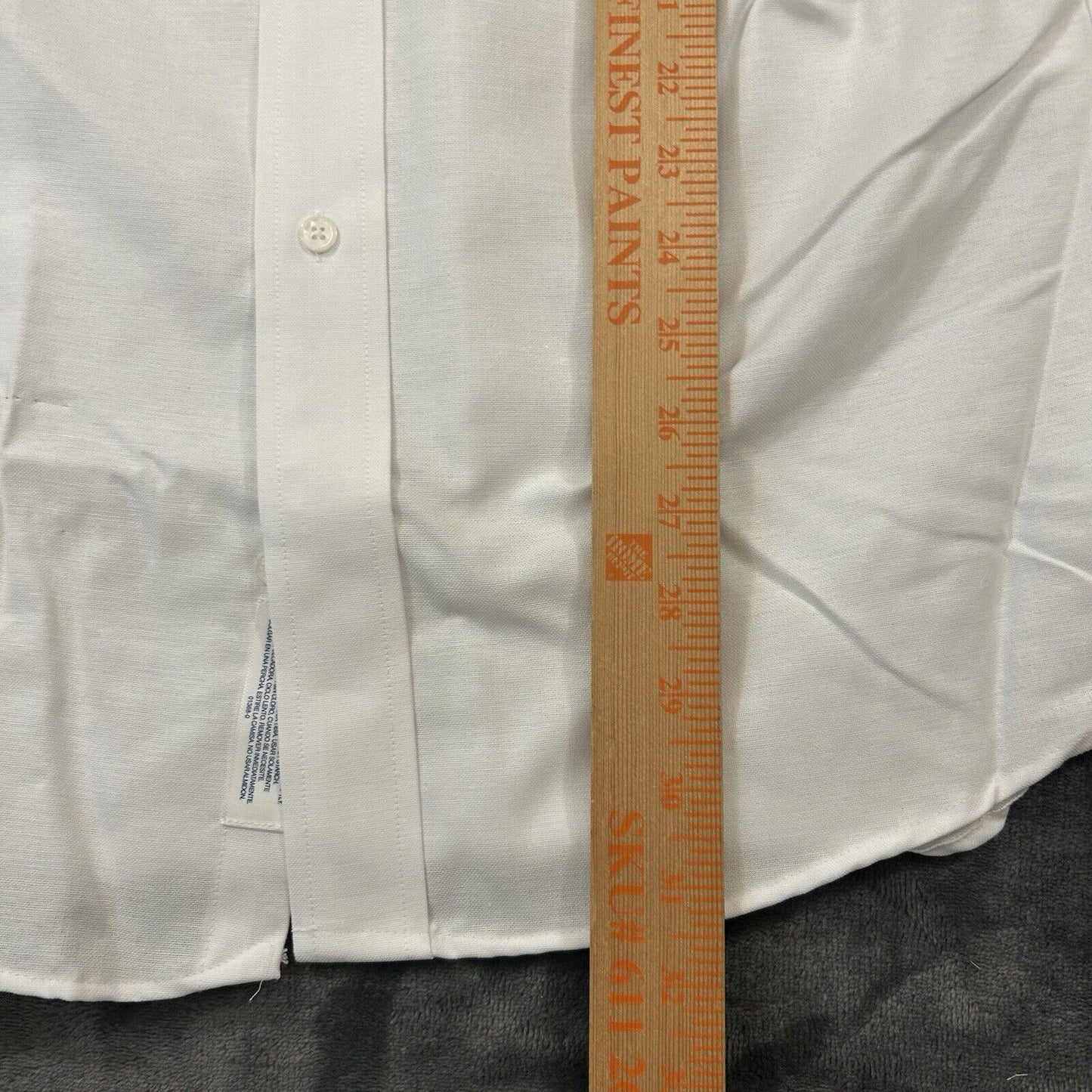 Stafford Shirt Mens 16.5 White Button Up Short Sleeve Athletic Fit Casual New