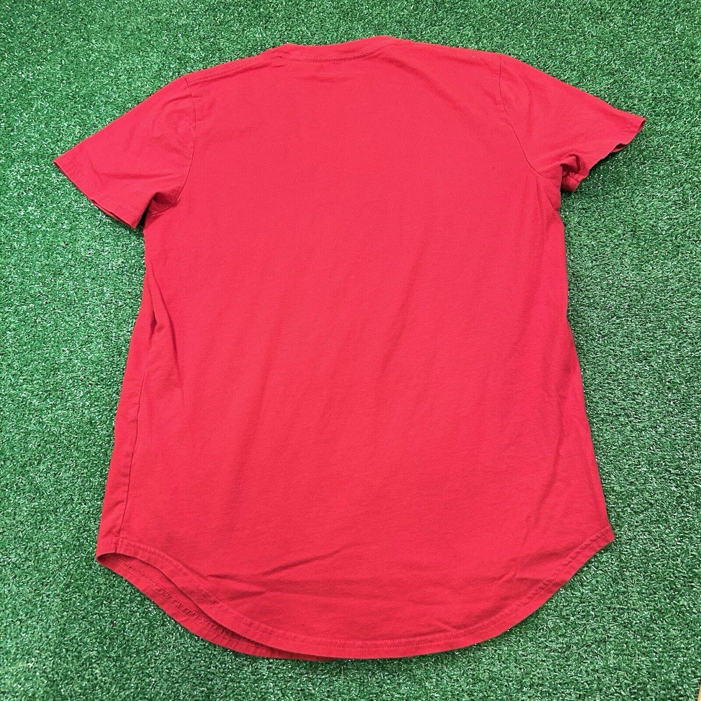 Hollister Shirt Mens Medium Red Short Sleeve Embroidered Spellout Y2K Casual