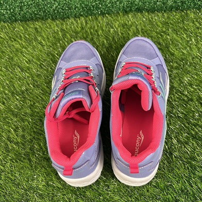 Saucony Dash Kids 5Y Purple Blue Shoes Sneakers Athletic Leather Comfort NEW