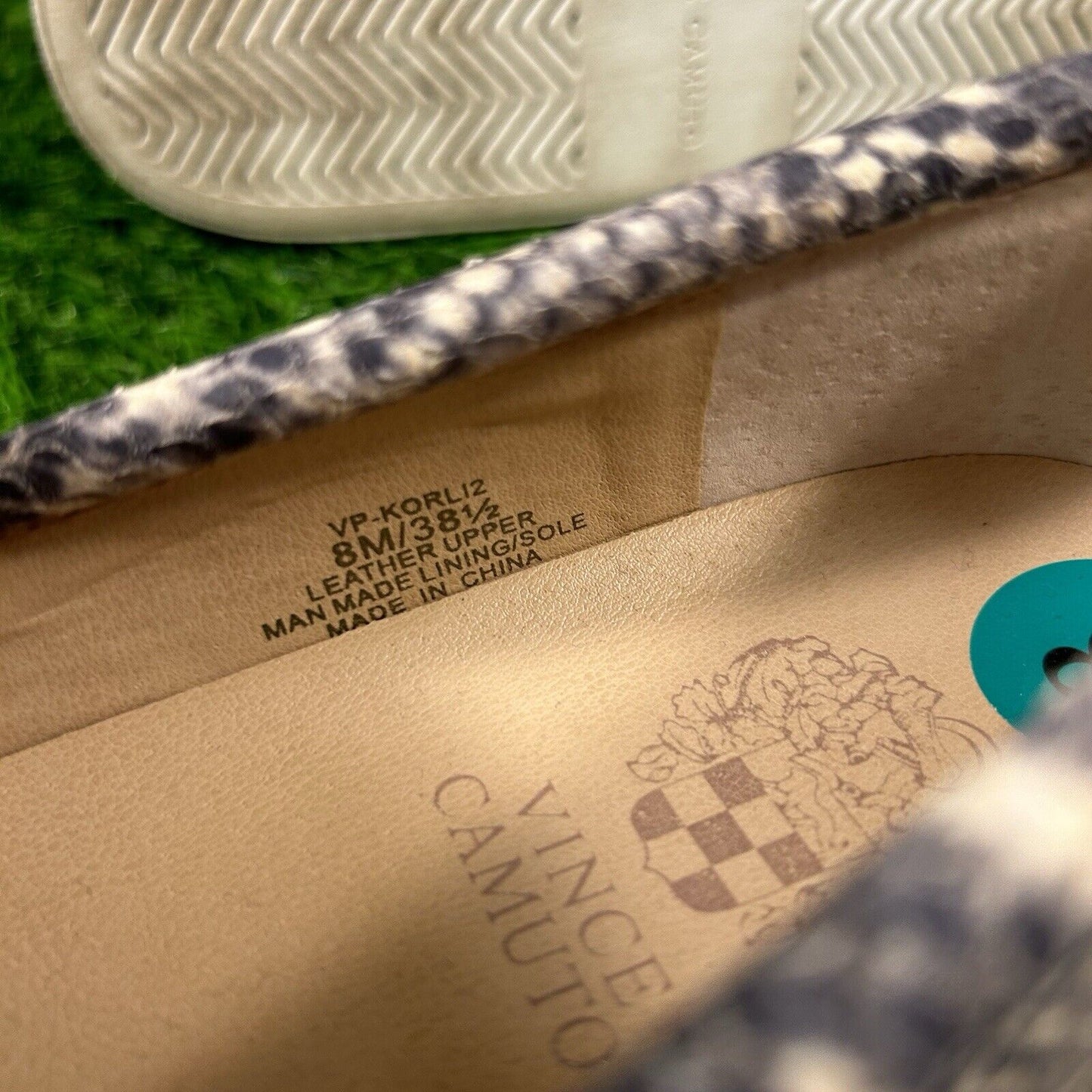 Vince Camuto Korliz Shoes Womens 8 M Beige Black Leather Snakeskin Platform