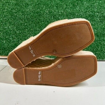 Gianni Bini Platform Espadrille Wedge Sandals Ankle Strap Beige Womens 11 M
