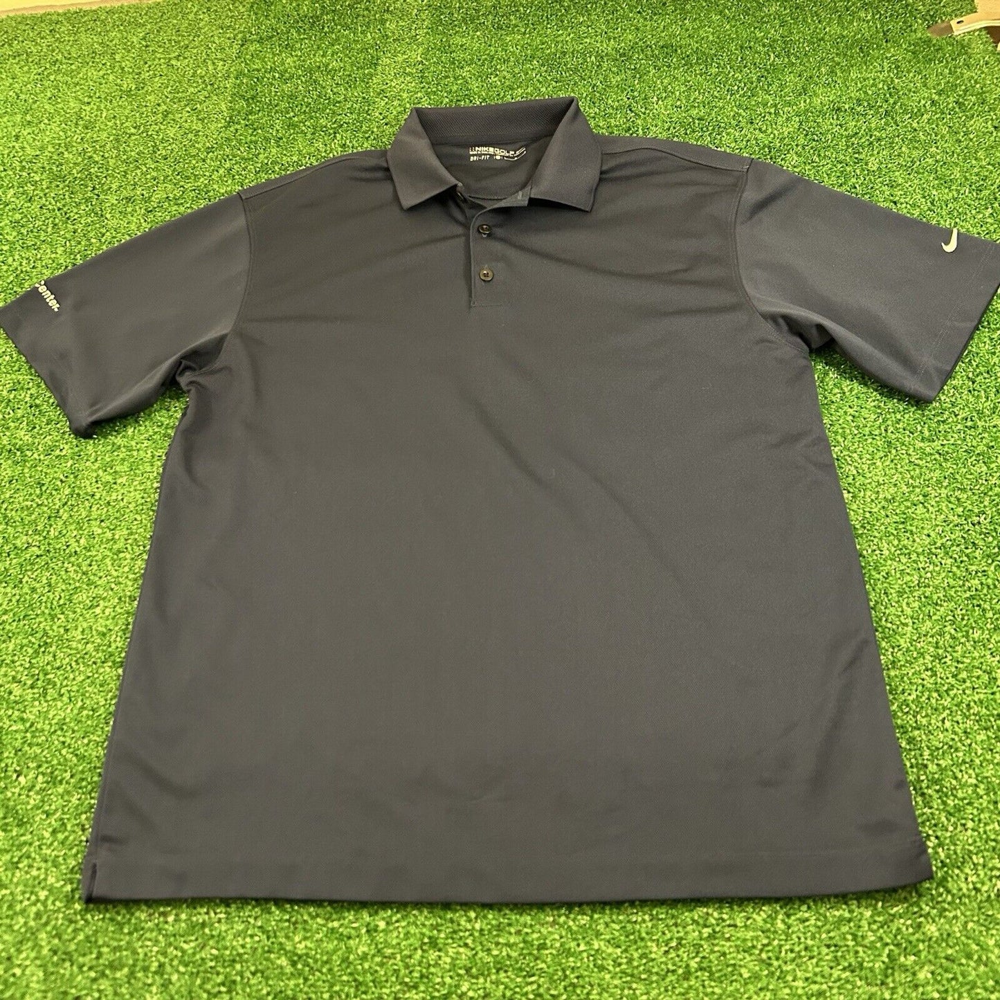 Nike Golf Polo Shirt Mens Large Navy Short Sleeve Dri-Fit Work Staples Center
