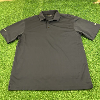 Nike Golf Polo Shirt Mens Large Navy Short Sleeve Dri-Fit Work Staples Center