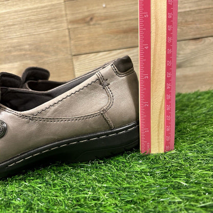 Cobb Hill Paulette Loafers Womens 7.5 M Gray Shoes Leather Casual Comfort Button