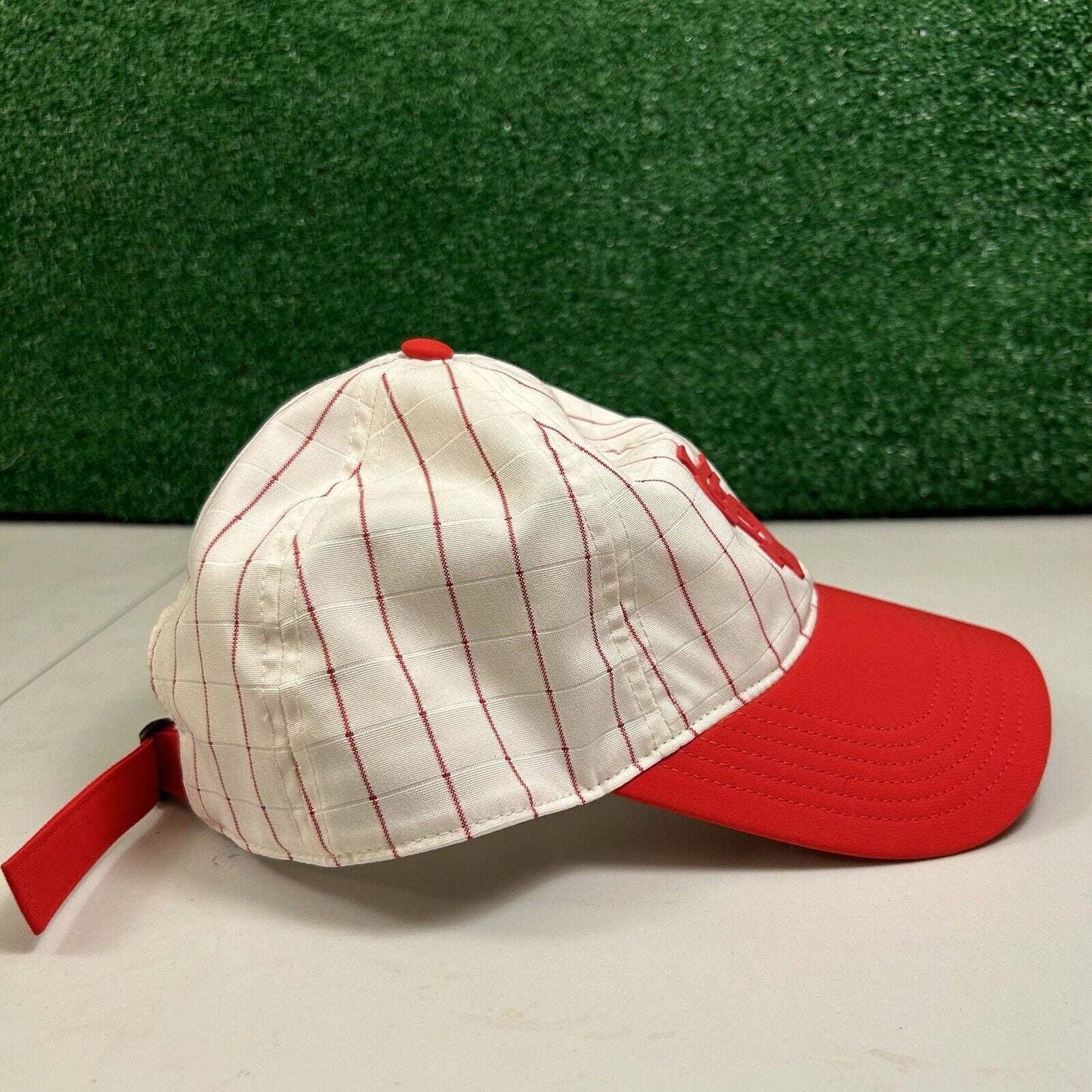 St Louis Cardinals Hat Cap Mens Strapback White Red Pinstripe Cooperstown MLB