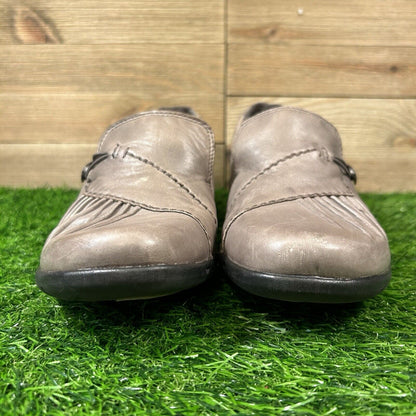 Cobb Hill Paulette Loafers Womens 7.5 M Gray Shoes Leather Casual Comfort Button