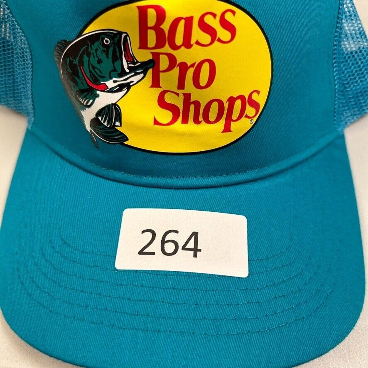 Bass Pro Shops Trucker Hat Cap Mens Snapback Blue Canvas Outdoor Meshback