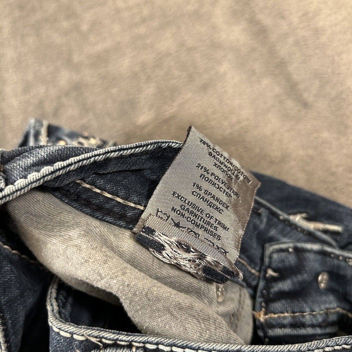 Silver Aiko Jeans Womens Blue 28x31" Blue Flap Skinny Denim Pants Stretch