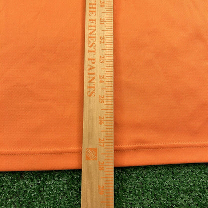 Under Armour Polo Shirt Mens Medium Orange Short Sleeve Golf Athletic Heatgear
