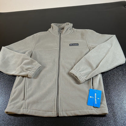 Columbia Fleece Jacket Mens Small Green/Brown Full Zip Outdoor Mount Grant NEW