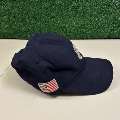 Ryder Cup Golf Hat Cap Mens Strapback Navy Under Armour 2016 USA Flag Adjustable