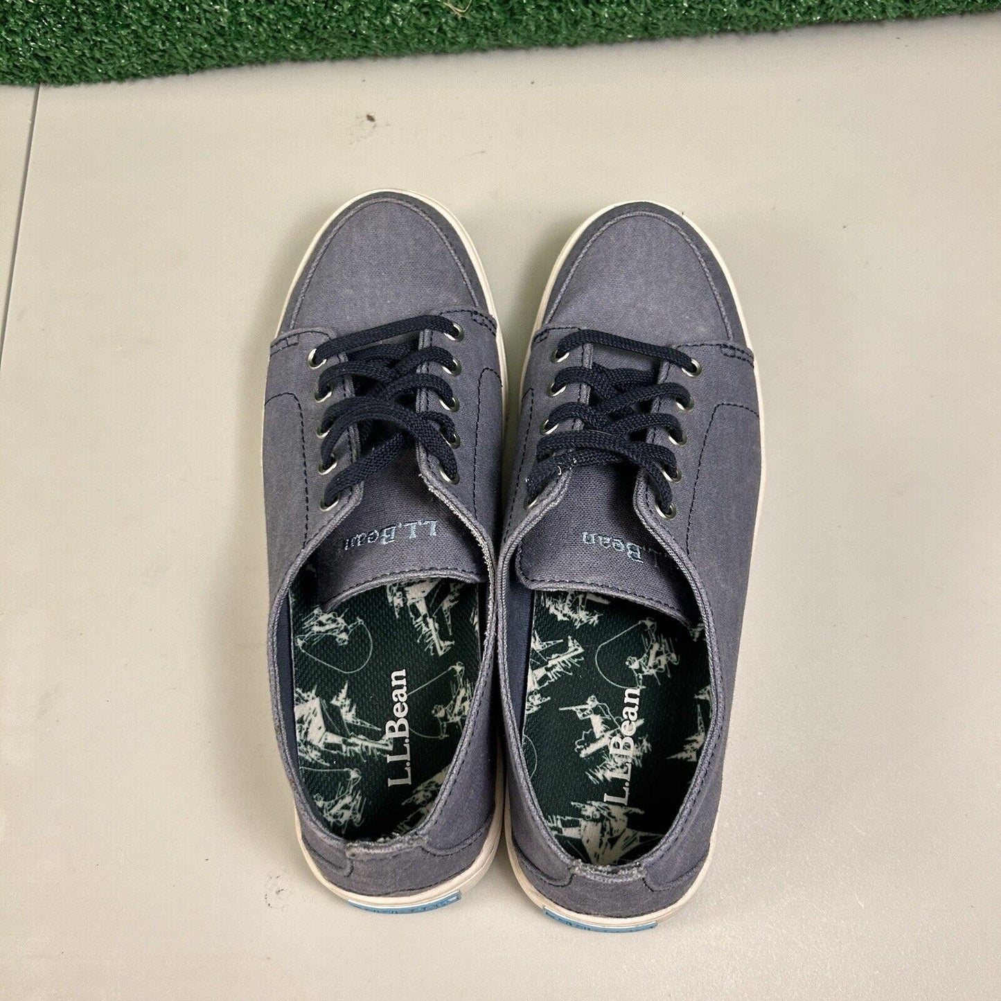 LL Bean Campside Oxford Womens 8.5 M Blue Canvas Shoes Sneakers Casual