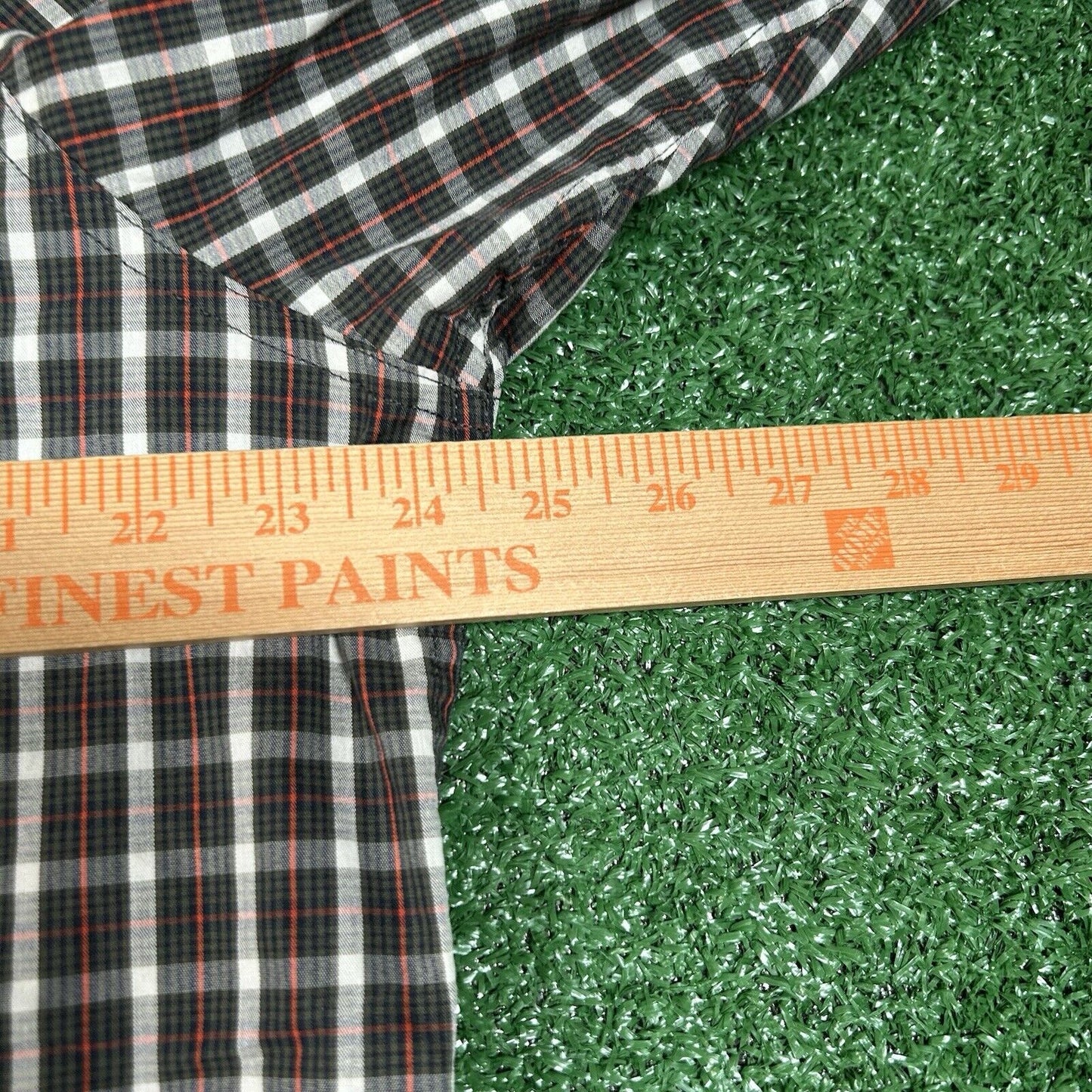 Chaps Shirt Mens Extra Large Green Red Plaid Stretch Button Up Long Sleeve