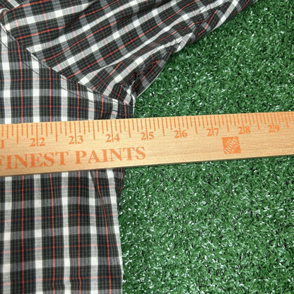 Chaps Shirt Mens Extra Large Green Red Plaid Stretch Button Up Long Sleeve